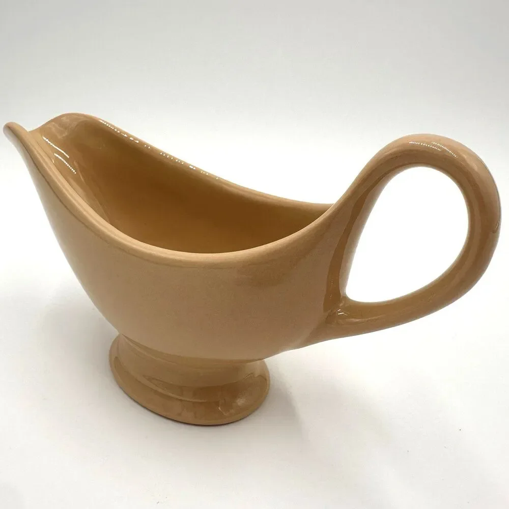 Shenango China Gravy Sauce Boat Beige Tan New Castle PA P-24 1966 Made in USA